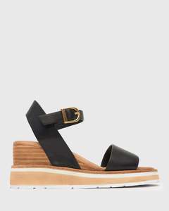 PRE-ORDER SANDREA Stacked Heel Wedges