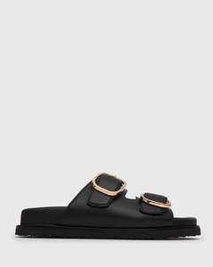HUSH Leather Buckle Slides