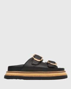 HARLAND Leather Flatform Slides
