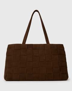 KENNIE Leather Woven Tote Handbag