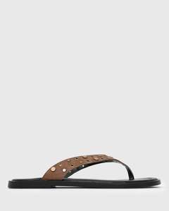 PRE-ORDER NINJA Studded Leather Thong Sandals