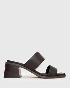 PRE-ORDER Wider Fit PRINCE Leather Block Heel Mules