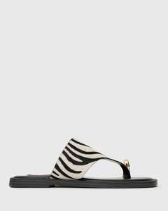 Womens Flat Sandals: PRE-ORDER DOLPHIN Leather Thong Sandals