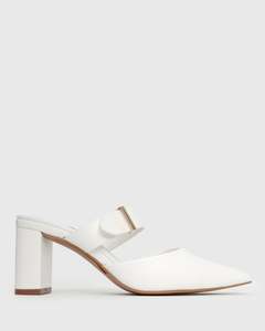 Womens Bridal Edit: PRE-ORDER FREDRICK Block Heel Point Toe Mules