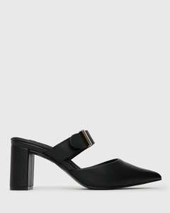 PRE-ORDER FREDRICK Block Heel Point Toe Mules