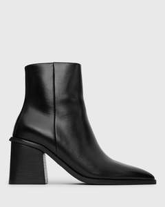 DANGER Leather Pointed Ankle Boots