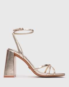 Womens Bridal Edit: SOLANA Strappy High Block Heel Sandals