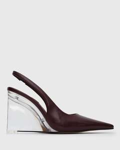 Womens Pre Order: PRE-ORDER KANE Pointy Toe Slingback Wedge Shoes