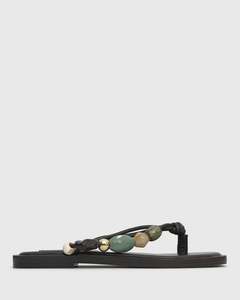 PRE-ORDER SALTWATER Leather Multi Beaded Thong Sandals