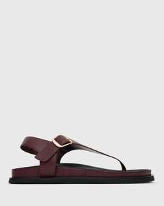 PRE-ORDER ELSIE Leather Strap Thong Sandals