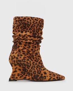 PRE-ORDER STRIKE Ruched Wedge Calf Boots