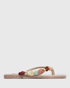 PRE-ORDER SALTWATER Leather Multi Beaded Thong Sandals
