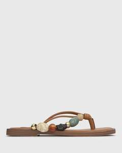 PRE-ORDER SALTWATER Leather Multi Beaded Thong Sandals