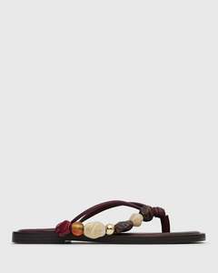 PRE-ORDER SALTWATER Leather Multi Beaded Thong Sandals