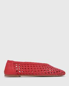 PRE-ORDER IZZY Leather Woven Ballet Flats