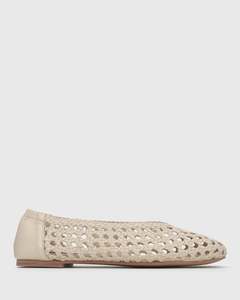PRE-ORDER IZZY Leather Woven Ballet Flats