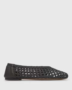PRE-ORDER IZZY Leather Woven Ballet Flats
