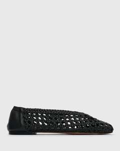 PRE-ORDER IZZY Leather Woven Ballet Flats
