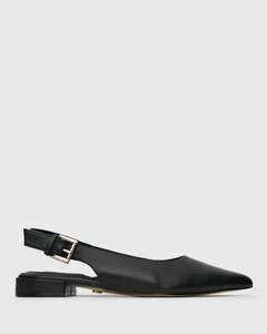 Womens Heels: Wider Fit CHAPS Leather Slingback Pumps