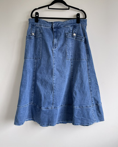 Seed: Seed Heritage denim swing pocket skirt
