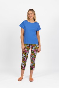 Products: 4363 French Blue Drop Sleeve Top with Stepped Hem - BE U