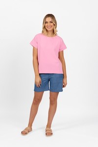Products: 4363 Flamingo Drop Sleeve Top with Stepped Hem - BE U