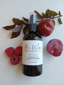 Products: Cleansing Oil & Makeup Remover, Plum & Raspberry, Essential Oil-Free Be Wise Skincare