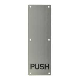 Products: MILES NELSON ENGRAVED PUSH PLATE - 502 - Beyond Hardware