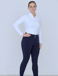 Breeches: 'LARA' NAVY FLEECE BREECH