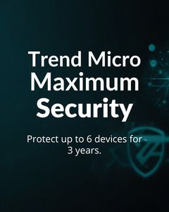 Antivirus: Trend Micro Maximum Security License – 6 Devices for 3 years