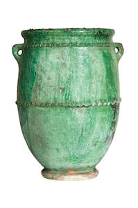 moroccan green urn - 60cm