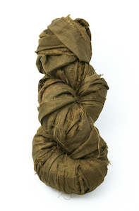 Passementerie: Silk Sari Ribbon - Antique Moss