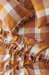 Society Of Wanderers: Biscuit Ruffle Pillowcase - Set of 2