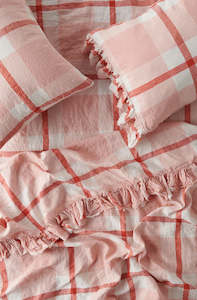 Floss Check Ruffle Pillowcase - Set of 2