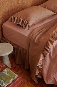Society Of Wanderers: Cinnamon Ruffle Pillowcase - Set of 2