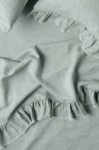 Fog Ruffle Flat Sheet