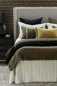 Size Pillowsham Pair 74 X 48cm: Ricamo Oatmeal Bedspread