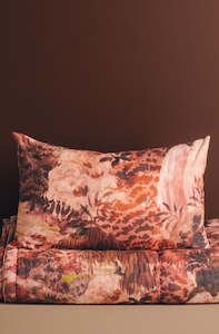 Size Pillowcase Pair 74 X 48cm: Floresta Merlot Pillowcase Pair