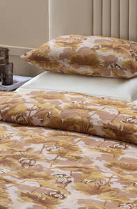 Size Pillowcase Pair 74 X 48cm: Waterlily Clay Duvet Cover Set