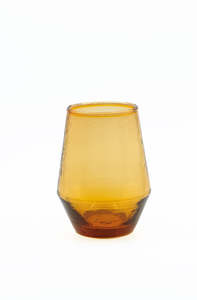 Serveware And Trays: Stemless Wine Glass Set of 4 - Amber