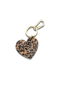 Gifts Under 150: Bag Charm - Heart - Brown