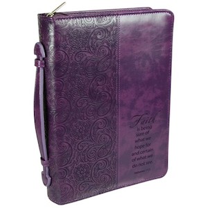 Products: Faith Leather Large Purple Bible Cover