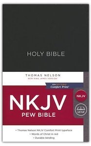 Products: NKJV Pew Bible, Hardcover, Black, Red Letter Edition