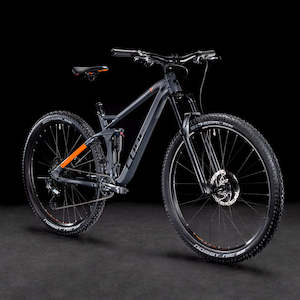 Enduro Mountain Bikes: Cube Stereo 120 Pro 2022 - Grey 'n' Orange