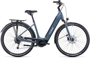 Womens Electric Bikes: Cube Supreme Sport Hybrid One 400 Easy Entry 2022 - Greyblue 'n' Blue