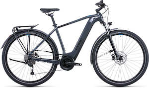 Electric Commuter Bikes: Cube Touring Hybrid One 500 2022 - Grey 'n' Blue