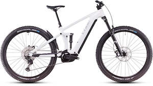 Electric Mountain Bikes: Cube Stereo Hybrid One44 EXC 800 metalicwhite'n'black 2025