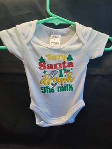 Baby Onesie - Short Sleeve - Sorry Santa I Drank The Milk
