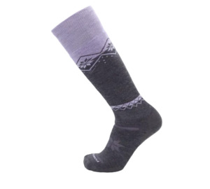 Socks: POINT6 - Snowflake Block Medium OTC Ski Socks