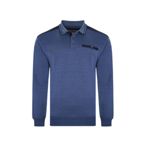 KAM - Tipped Collar Polo Sweater Indigo - KAM Denim Jeans offer big men a unique&hellip;